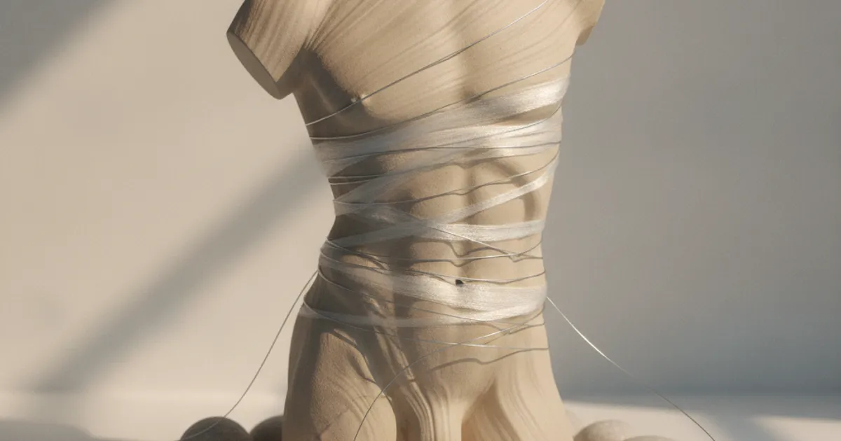 Image abstraite symbolisant la pression sociale ou l'image corporelle masculine